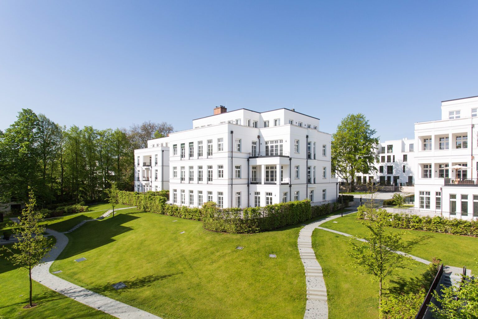 Luxusimmobilie Sophienterrassen Blick auf Alstervillen in Hamburg Harvestehude