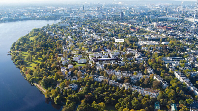 Luftbild Hamburg Sophienterrassen an der Außenalster