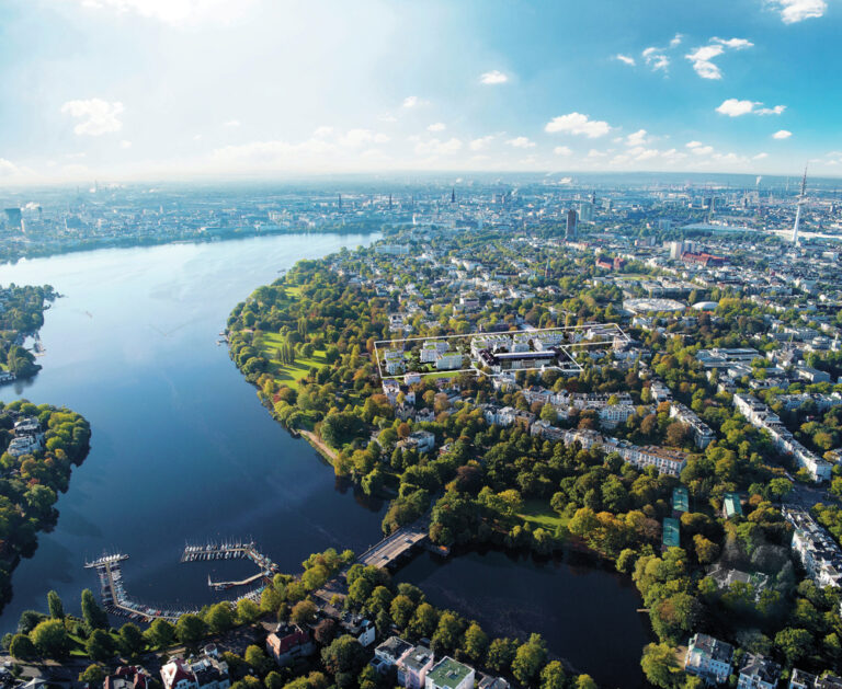 Luftbild Hamburg Sophienterrassen an der Außenalster