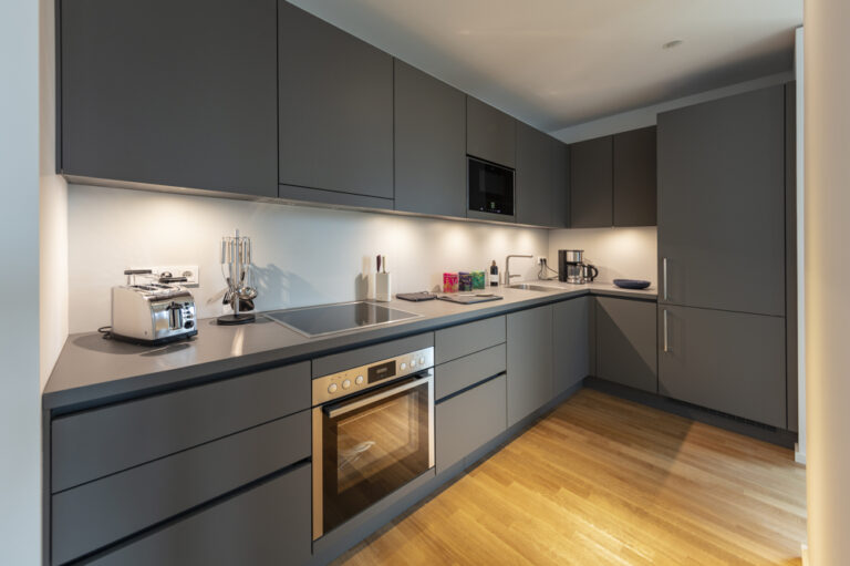 Wohnraum mit Einbauküche